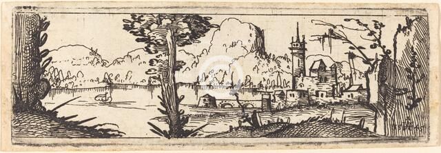 Landscape with Lake and Town, 1545. Creator: Augustin Hirschvogel.