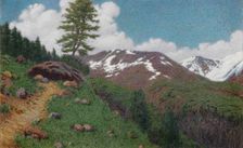 Landscape with larches, 1917. Creator: Morbelli, Angelo (1853-1919)