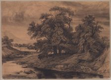 Landscape with Large Trees, late 1860s/early 1870s. Creator: Gustave Courbet (French, 1819-1877)