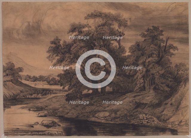 Landscape with Large Trees, late 1860s/early 1870s. Creator: Gustave Courbet (French, 1819-1877).