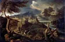 Landscape with Lightning 1660s. Artist: Gaspard Dughet