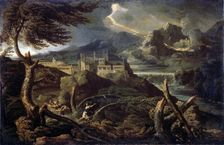 Landscape with Lightning 1660s. Artist: Gaspard Dughet