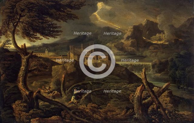 Landscape with Lightning, 1668. Creator: Gaspard Dughet.