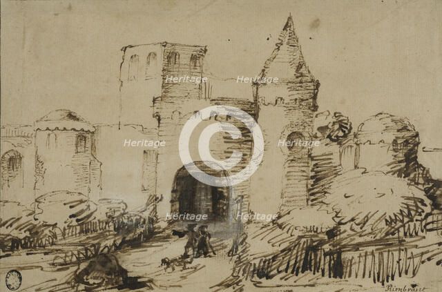 Landscape with mount. Creator: Rembrandt Harmensz van Rijn.