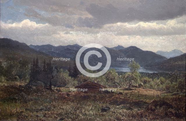 Landscape with Mountain Farm, 1848. Creator: Gustav Adolph Mordt.