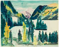 Landscape with Mountain Lake, between 1923 and 1926. Creator: Ernst Kirchner