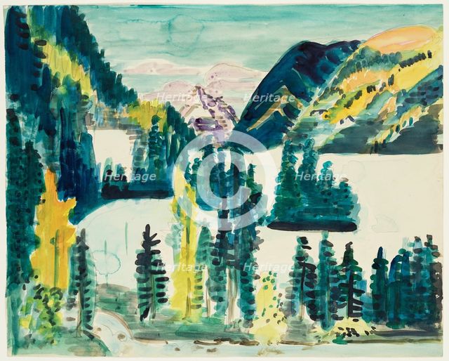Landscape with Mountain Lake, between 1923 and 1926. Creator: Ernst Kirchner.