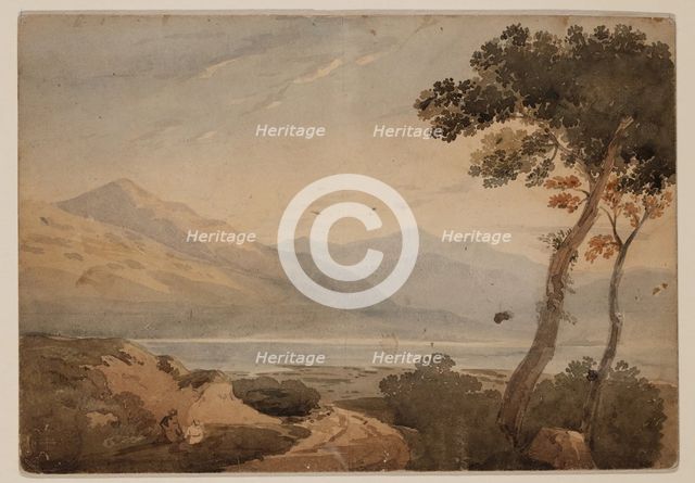 Landscape with Mountain Lake, c1820-1865. Creator: David Claypoole Johnston.
