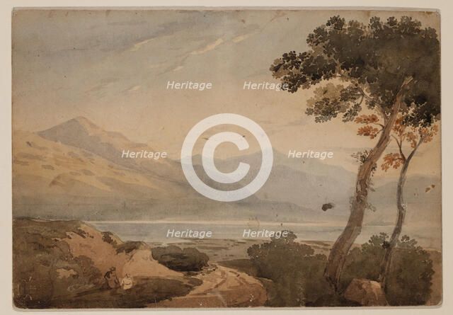 Landscape with Mountain Lake, c1820-1865. Creator: David Claypoole Johnston.