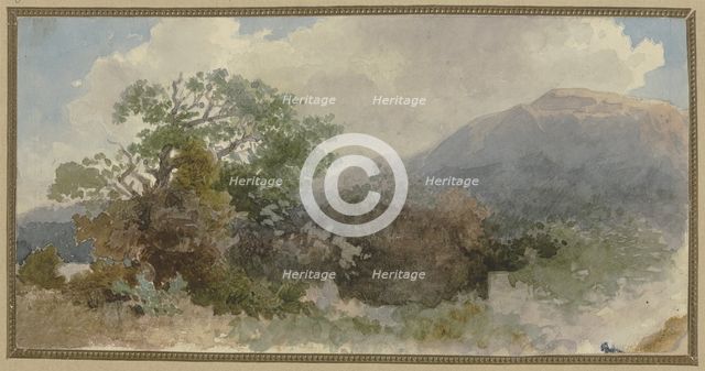 Landscape with mountain ridge, 19th century. Creator: Jakob Maurer.