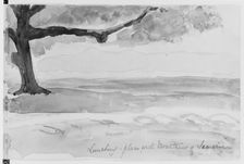 Landscape with Mountains of Samaria, 1904 (from Sketchbook), 1904. Creator: Mary Newbold Sargent