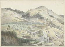 Landscape with monastery at Subiaco, 1778-1847. Creator: Josephus Augustus Knip