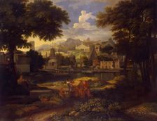 Landscape with Moses Saved from the Nile, 1650. Creator: Etienne Allegrain