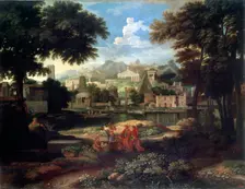 Landscape with Moses Saved from the Nile late 17th or 18th century. Artist: Etienne Allegrain