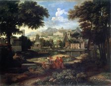 Landscape with Moses Saved from the Nile late 17th or 18th century. Artist: Etienne Allegrain