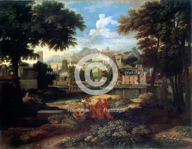 'Landscape with Moses Saved from the Nile', late 17th or 18th century. Artist: Etienne Allegrain