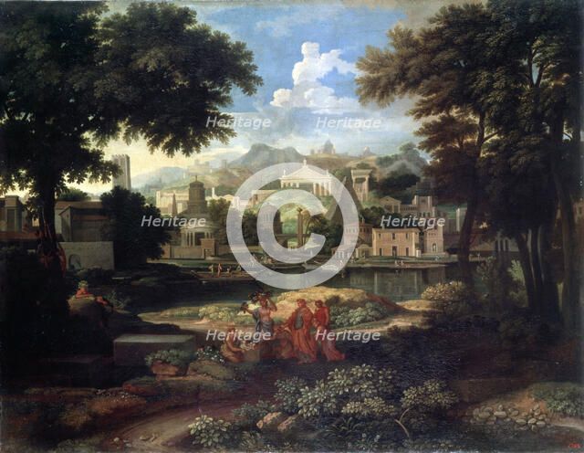 'Landscape with Moses Saved from the Nile', late 17th or 18th century. Artist: Etienne Allegrain