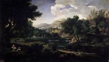 Landscape with Magdalen Worshipping the Cross, c1660. Creator: Gaspard Dughet
