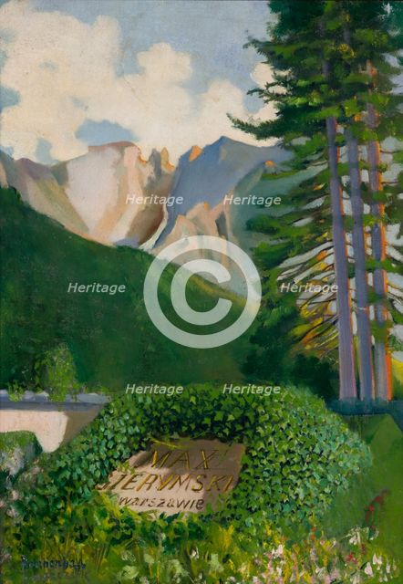 Landscape with Maksymilian Gierymski's Tomb, 1923. Creator: Jakub Juszczyk.