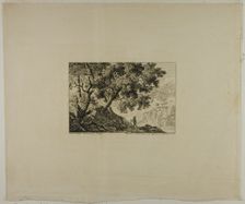 Landscape with Man Carrying Staff, n.d. Creator: Pierre Antoine Mongin