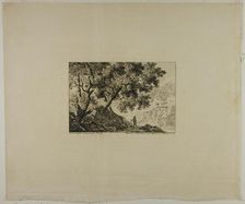 Landscape with Man Carrying Staff, n.d. Creator: Pierre Antoine Mongin
