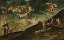 Landscape with Men Sawing Timber, 1570s