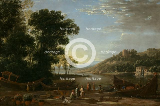 Landscape with Merchants, c. 1629. Creator: Claude Lorrain.