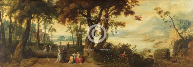 Landscape with Mercury and Herse, c1635. Creator: Frans Francken II.