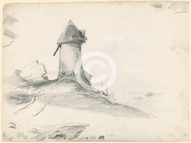 Landscape with Mill, 1835-1840. Creator: Seth Wells Cheney.