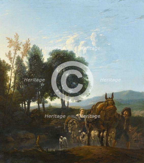 Landscape with Mule Driver, 1650-1655. Creator: Karel Du Jardin.