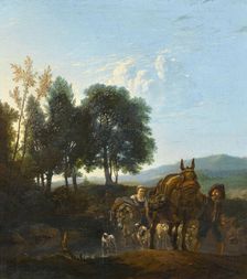 Landscape with Mule Driver, 1650-1655. Creator: Karel Du Jardin