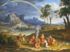 Landscape with Noah, Offering a Sacrifice of Gratitude, 1803. Creator: Joseph Anton Koch