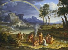 Landscape with Noah, Offering a Sacrifice of Gratitude, 1803. Creator: Joseph Anton Koch