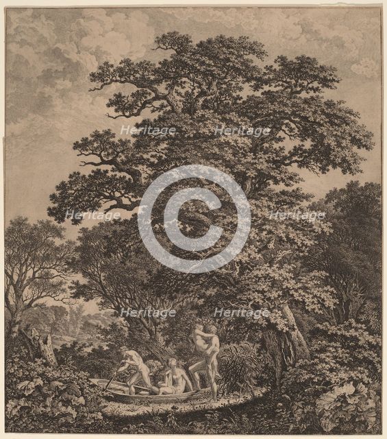 Landscape with Nudes Boarding a Boat, 1799. Creator: Carl Wilhelm Kolbe the elder.