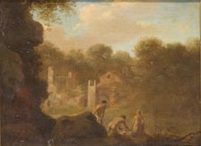 Landscape with Nymphs bathing 1606-1667. Artist: Cornelis van Poelenburgh