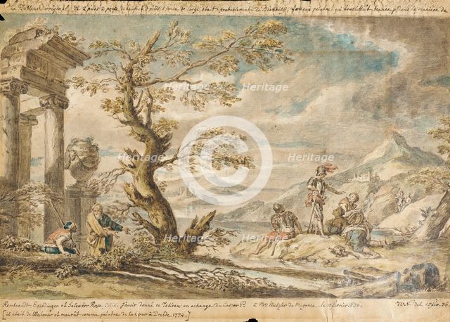 Landscape with Soldiers, 1836. Creator: John Wilhelm Nahl.