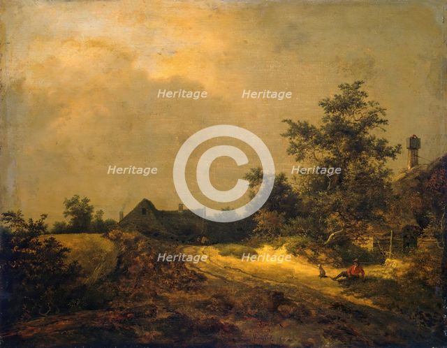 Landscape with some houses and a sand track, 1647. Creator: Jacob van Ruisdael.