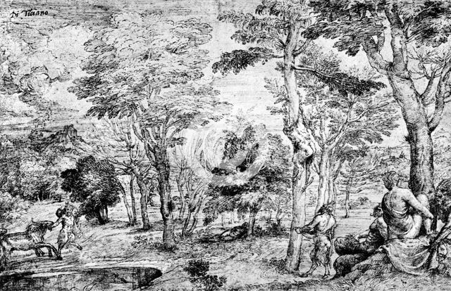 'Landscape with Satyrs', c1530-1540, (1937). Artist: Titian