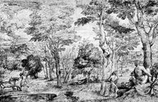 Landscape with Satyrs c1530-1540, (1937). Artist: Titian