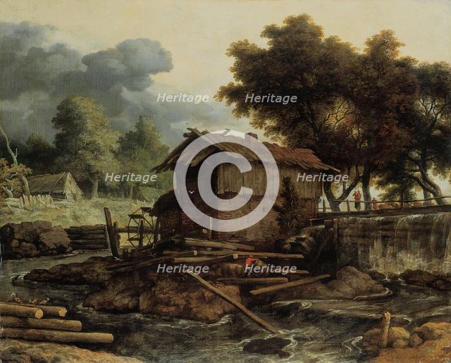Landscape with Sawmill, c1660. Creator: Allart van Everdingen.
