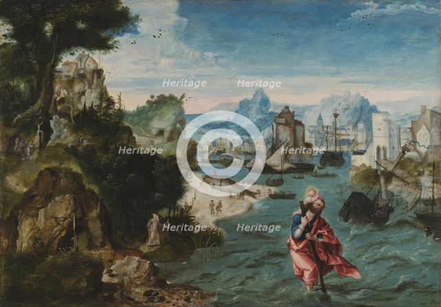 Landscape with Saint Christopher, c1535-1540. Creator: Herri met de Bles, Henri de (1510-1550).