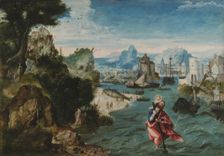 Landscape with Saint Christopher, c1535-1540. Creator: Herri met de Bles, Henri de (1510-1550)