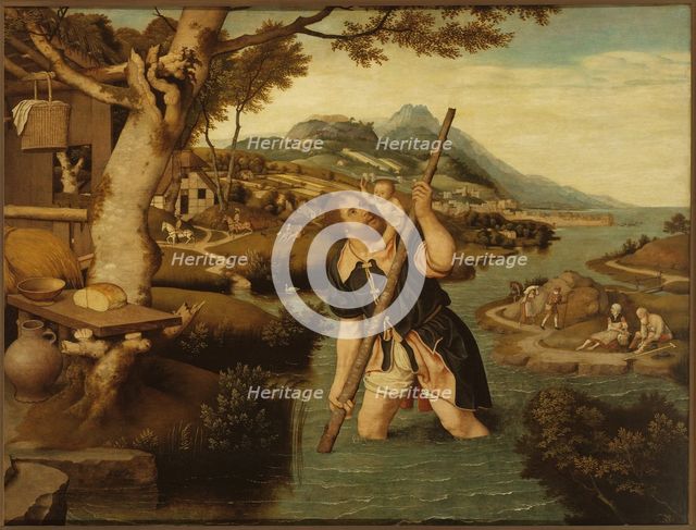 Landscape with Saint Christopher, First Half of 16th cen.. Creator: Mostaert, Jan (1472/73-1555/56).