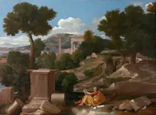 Landscape with Saint John on Patmos, 1640. Creator: Nicolas Poussin