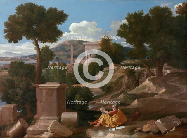 Landscape with Saint John on Patmos, 1640. Creator: Nicolas Poussin.