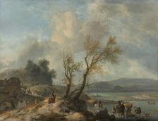 Landscape with Sandy Path beside a River, c.1655. Creator: Philip Wouverman