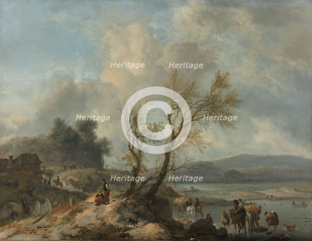 Landscape with Sandy Path beside a River, c.1655. Creator: Philip Wouverman.