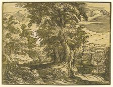 Landscape with Seated Couple, after 1595. Creator: Hendrik Goltzius