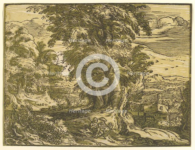 Landscape with Seated Couple, after 1595. Creator: Hendrik Goltzius.