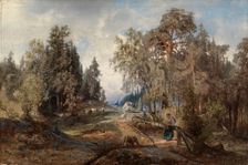 Landscape with Sheep, 1860. Creator: Werner Holmberg
